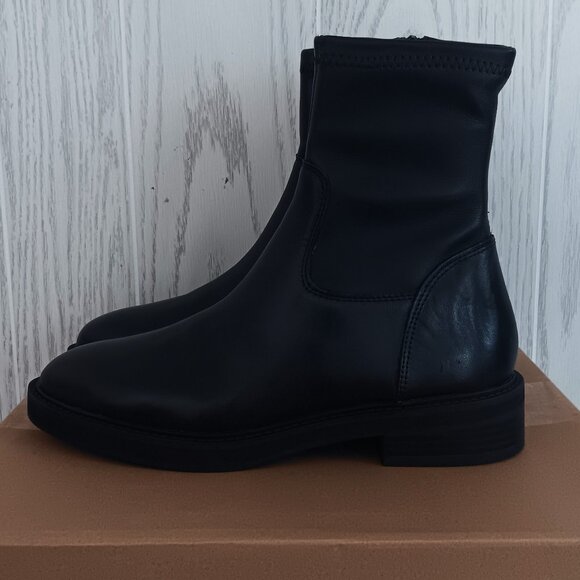 NEW Steve Madden Women's Lazio Black Leather & PU Boot Full Side‎ Zip Size 8.5M - Picture 4 of 11